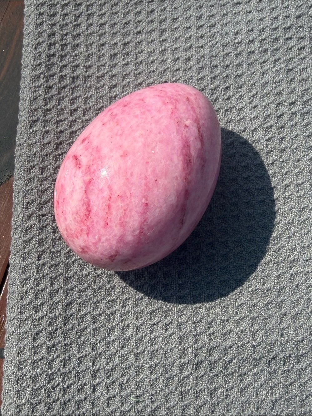 Vintage Light Pink Stone Egg - Picture 5 of 6